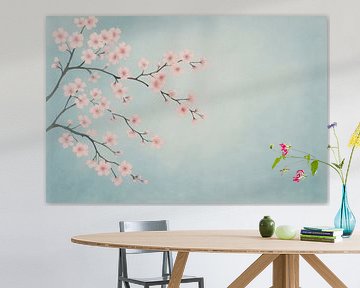Sakura branch with pastel sky