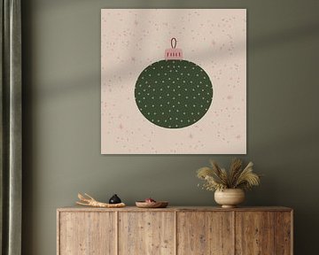 Kerstbol met sneeuwvlokken van Angela Minca