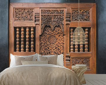 Fijn Gesneden Houten Raampaneel