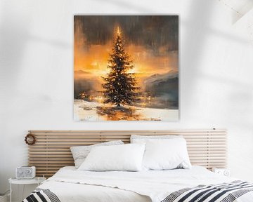 Sapin de Noël illuminé Hiver