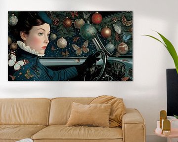 Weihnachtskugeln | Winterschmetterling von ARTEO Gemälde