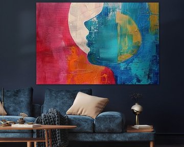 Portrait coloré d'une femme sur Peintures accrocheuses