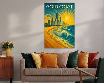 Lever de soleil sur la Gold Coast - Vintage Beach &amp ; Waves Poster