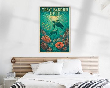 Grande Barrière de Corail - Vintage Ocean Life Art Deco Poster