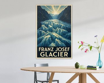 Franz Josef Gletscher Sonnenaufgang - Vintage Ice Valley Poster