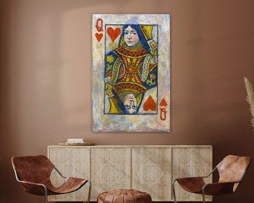 Peinture d'une femme au coeur.