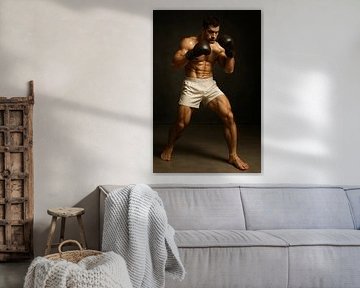 Man Posing with Boxing Gloves