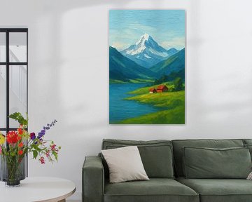 Peinture abstraite Suisse de paysage. sur Johannes