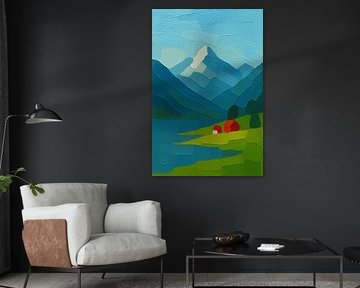 Peinture abstraite Suisse de paysage. sur Johannes