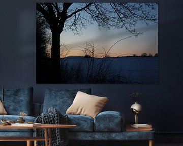 Blick im Winter in Richtung Kreuzberg in der Rhön