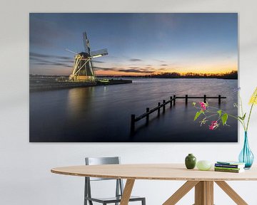 Mill De Helper on the Paterswoldsemeer lake by Henk Osinga