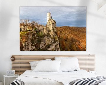 Lichtenstein Castle high above the Echaz valley in southern Germany by Marga Vroom
