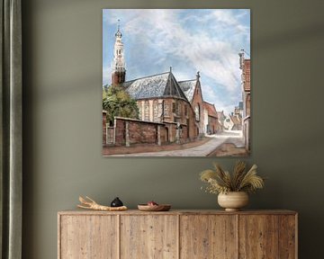 Haarlem Bakenesserkerk rond 1700 van Erwin Bak