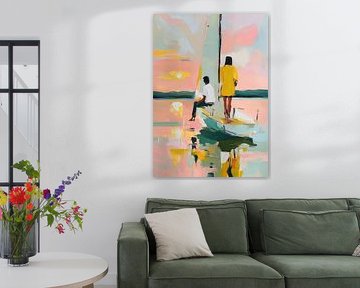 Voilier avec deux personnages