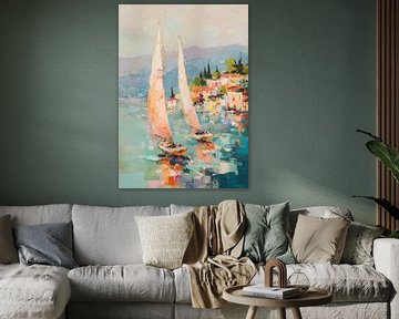 Deux voiliers sur une rive tranquille