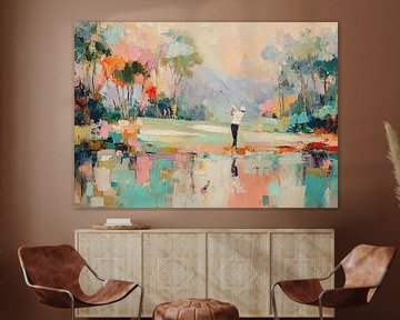 Golfeur au swing impressionniste