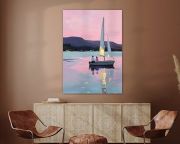 Sailboat in the soft twilight by Niklas Maximilian