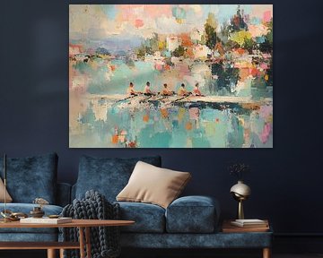 Vier Ruderer auf ruhigem Wasser von Niklas Maximilian