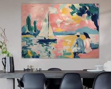 Scène abstraite de voilier