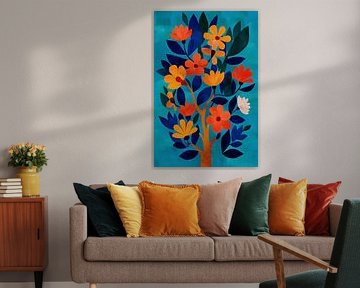 Gele en Oranje bloemen in Boom van Studio Nocta