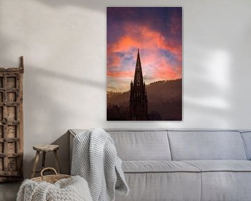 Freiburg cathedral tower in the morning by Patrick Lohmüller