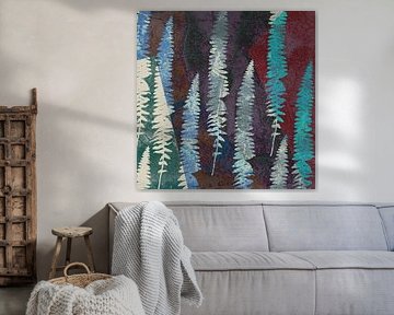 Forêt de conte de fées. Art abstrait botanique nouvelle manière