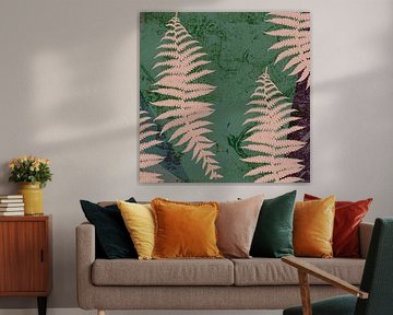 Forêt de conte de fées. Fougères. Art abstrait botanique sur Dina Dankers