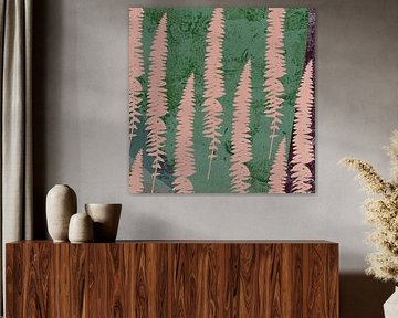 Forêt de conte de fées. Feuilles de forêt. Art abstrait botanique sur Dina Dankers