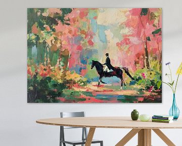 Une chevauchée dynamique sur un cheval noir