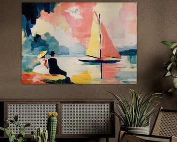 Voilier au coucher du soleil