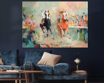 Course de chevaux impressionniste