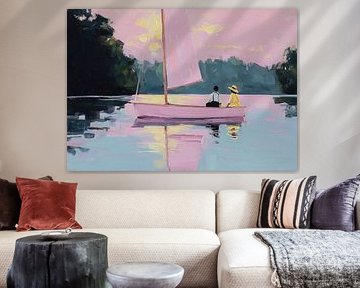 Voilier dans la douce lumière du soir