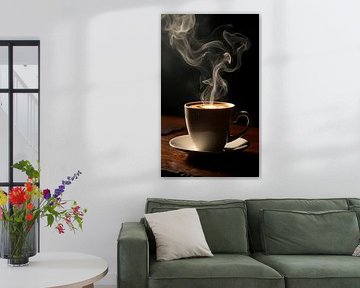 drinking coffee or cappuccino