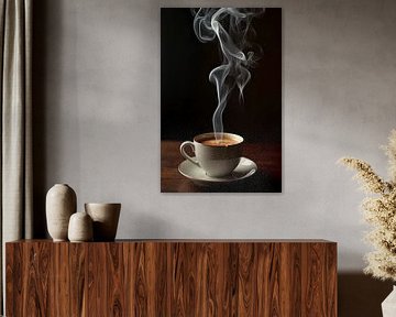 drinking coffee or cappuccino