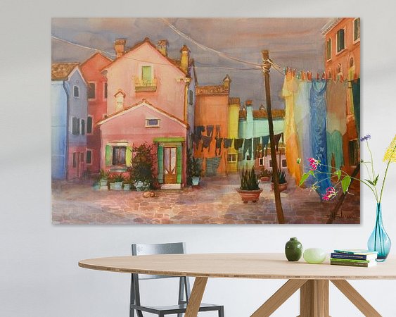 Voorbeeld van het werk in een kamer