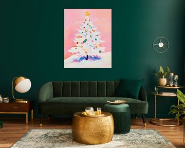 Colourful Christmas Tree Art by Wonderful Art