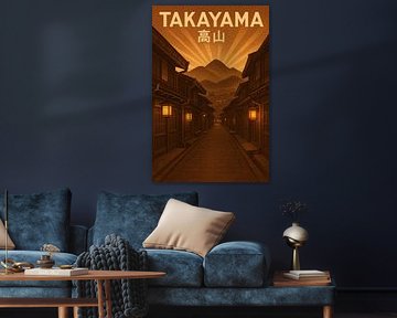 Takayama Old Town Glow - Lantern Street Heritage Print (en anglais)