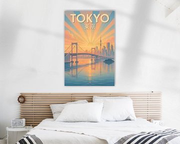 Tokyo Morning Glow – City Skyline & Bay View Poster by Travel Shop