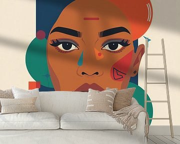 Abstract gezicht met grafische details