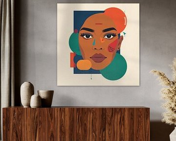 Abstract gezicht met grafische details