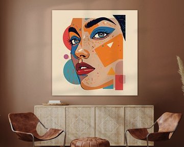 Artistic face in geometric style