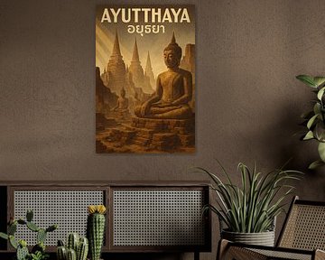 Ayutthaya Ancient Majesty - Buddha Statues &amp ; Temple Ruins Art Print