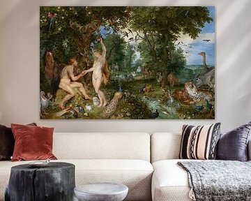 De Hof van Eden met de zondeval van de mens door Jan Brueghel en Rubens