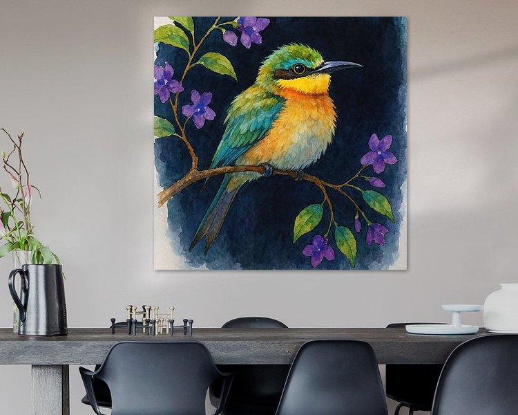 Voorbeeld van het werk in een kamer