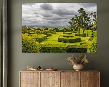 Ornamental garden in the Jardins de la Ballue, Bazouges-la-Pérouse, Brittany