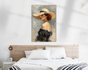 Timeless elegance - woman with wide-brimmed hat