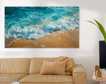 Türkise Wellen – Sanfte Brandung am Strand