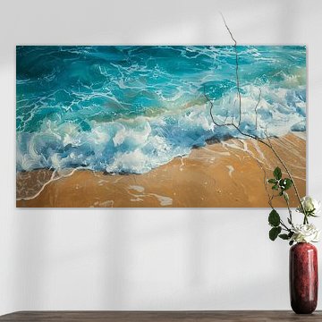 Vagues turquoises - doux ressacs sur la plage sur Dante S
