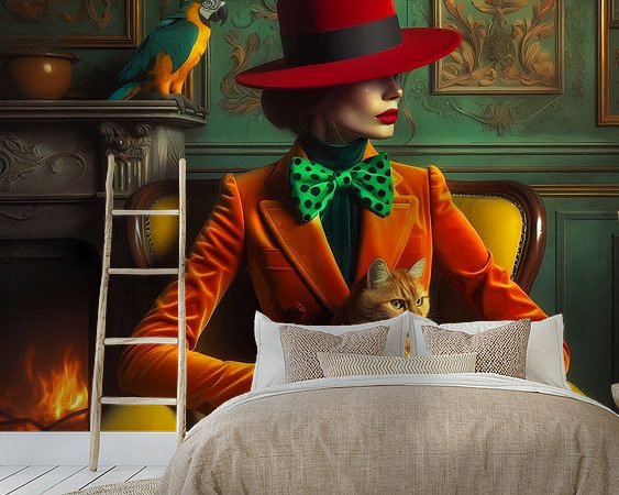 Voorbeeld van het werk in een kamer