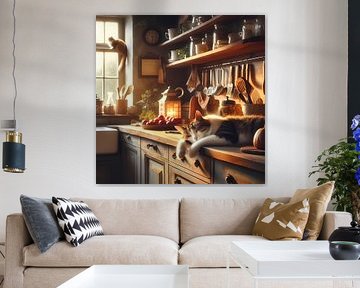 Le chat dans la cuisine